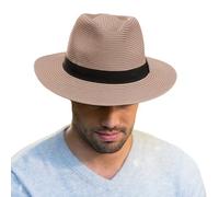House of Ord Cape Town Pana-Mate Fedora Chapeau de Soleil Anti UV UPF50+ Certifié - Unisexe - Taille réglable - S/56cm, M/58cm ou L/61cm - Taille: M-L/58cm - Taupe