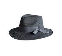 House of Ord Cape Town Sienna Fedora Femme Chapeau de Soleil Anti UV UPF50+ Certifié Chapeau d'été Femme M/58cm Taille Régable - Taille: M-L/58cm - Noir/Charbon