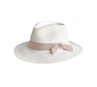 House of Ord Cape Town Sienna Fedora Femme Chapeau de Soleil Anti UV UPF50+ Certifié Chapeau d'été Femme M/58cm Taille Régable - Taille: M-L/58cm - Ivoire/Taupe