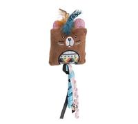 House of Paws Aztec Feather Brown Bear Jouet pour Chat en Peluche avec Plumes