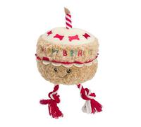 House of Paws Gâteau d'anniversaire pour Chien avec Corde et couineur - Jouet interactif en Peluche pour Animal Domestique