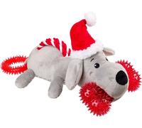 House Of Paws - Jouet couineur pour chiens "Santa Paws", Multi Texturé, Design de Noël BZ5746 (Taille unique) (Rouge/Gris)