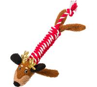 House Of Paws - Jouet en corde pour chiens "Dachshund Through The Snow", design de Noël BZ5196 (taille unique) (Marron/Rouge/Blanc)
