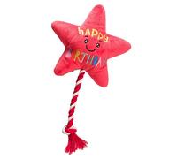 House of Paws Jouet pour Chien en Forme d'étoile en Forme de Ballon - Peluche d'anniversaire Festive avec couineur