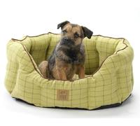 House of Paws Panier Ovale en Tweed Vert Taille XS 740 g