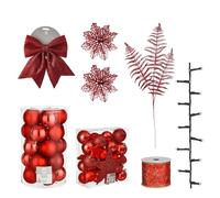 House of Seasons Coffret Décoration Sapin de Noël - 100 pièces - Rouge