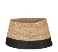House of Seasons Jupe de Sapin de Noël Ø50 x H26 cm - Cache Pied en Jonc de Mer - Noir