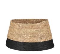 House of Seasons Jupe de Sapin de Noël Ø50 x H26 cm - Cache Pied en Jonc de Mer - Noir