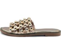 House of Sehrish RGD353 Sandales coulissantes cloutées PU, rose gold, 37 EU