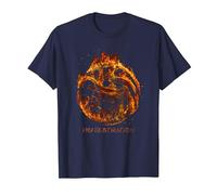 House of The Dragon Burning Targaryen Sigil T-Shirt, Homme, Bleu Marine, XL