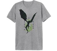House of the Dragon « Fire & Blood » MEHOFTDTS020 T-Shirt Homme, Gris Melange, Taille XL