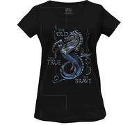 House Of the Dragon « The Old/True/Brave » T-Shirt Femme WOHOFTDTS013, Noir, Taille M