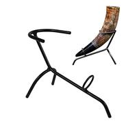 House of Warfare Support médiéval en fer forgé à la main pour cornes à boire hydromel Viking fabriqué à partir de fer robuste pour l'affichage et la décoration (support médiéval en corne forgé à la