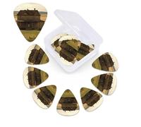 House on the Prairie Lot de 12 médiators avec boîte de rangement, 0,46 mm, 0,71 mm, 0,96 mm, comprend des médiators fins et moyennes épaisseurs, abstraits, pour guitare électrique, ukulélé, basse