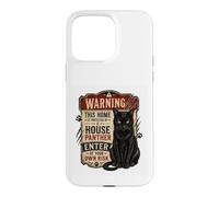 House Panther m'a entraîné Un Patron de Chats Noirs au Design Amusant Coque pour iPhone 15 Pro Max