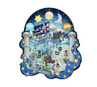 House Scene Stickers, Miniature Houses Scenes Stickers, 7.48x4.92 Inches Themed Paper Crafts Supplies for Journaling, Scrapbooking, Stress Relief, Scrapbooks Decorative Sticker