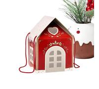 House Shape Paper Snack Container - Holiday Candy Wrapping Box, Christmas Cookie Boxes | Festive Treat Storage Design, Ideal for Party Favors, Family Gatherings, Office, Teachers, Students, 20cm