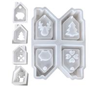 House Silicone Mold - 4-Cavity Christmas Resin Casting Mould | Durable Flexible Epoxy Mold For Plaster Crafts, Ideal For Art Teachers, Jewelry Makers, Party Planners, And Holiday DIY Enthusiasts