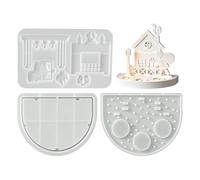 House Silicone Molds Candle Holder - Cute Village House Reusable Mould Tree | Christmas Tree Tealight Holder Mold for Home Bedroom Living | Room Coffee Table Art Class House Silicone Molds Candle Holder
