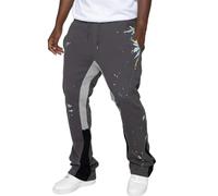 House Sock Splatted Ink Elastique Loose and Légèrement Flared Fashion and Stylish Trendy Casual Pants for Men's Clothing Star Glitter, gris foncé, M