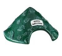 House Toad 8x4in Leaf Modèle Grenouille résine Resin Habitat de Crapaud avec Signe de Bienvenue Mignon pour Jardin extérieur, Zoo, Aquarium Green Habitat