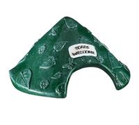 House Toad 8x4in Leaf Modèle Grenouille résine Resin Habitat de Crapaud avec Signe de Bienvenue Mignon pour Jardin extérieur, Zoo, Aquarium Green Habitat