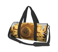 House Trees Grand sac de voyage rond imprimé flocons de neige pour la randonnée, les vacances, la gym, le sport, Tournesol doré, Taille unique, Sac de voyage