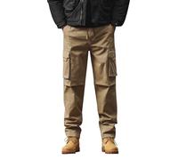 House with Loose Jeans Pants Cargo Fashion Size Casual Retro Men's Straight Large Pants Sprinkle Workout Pant, kaki, XXL