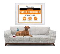 Houseables Lot de 1 housse de canapé anti-griffures pour chiens, chats et chats, 243,8 x 106,7 x 101,6 cm (l x H x P) - En vinyle transparent - Protection de meubles - Pour chien, animal de compagnie,