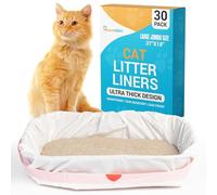 Houseables Lot de 30 sacs à litière pour chat, 94 x 45,7 cm, non parfumés, taille Jumbo avec cordons de serrage, support, fournitures pour déchets de chaton, extra épais, résistants aux déchirures