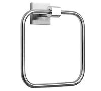 HouseAid Anneau Porte-Serviette carré pour Salle de Bain en Acier Inoxydable - Fixation Murale - Nickel brossé