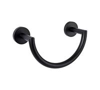 HouseAid Anneau Porte-Serviettes en Acier Inoxydable pour Salle de Bain, Porte-Serviettes Semi-Circulaire Moderne, Fixation Murale, Noir Mat