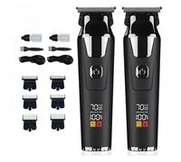 Household Digital Display Professional Electric Hair Clipper Set, Professional Barber Clippers and Trimmer Set, for Nose, Body, Face & Mustache, Clippers and Trimmers(2-pcs)