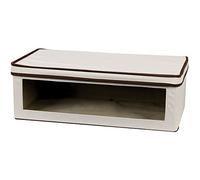 Household Essentials 514 Vision Boîte de rangement en toile naturelle avec bordure marron Taille L