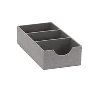 Household Essentials 727-1 Boîte profonde pour tiroir, 3 sections | 30,5 x 15,5 x 8 cm, gris