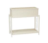 Household Essentials Indoor Outdoor Resin Wicker Planter Stand, White