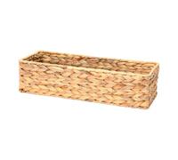 Household Essentials Panier de rangement rectangulaire en jacinthe d'eau, naturel, fer