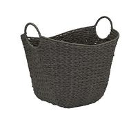Household Essentials Panier en osier naturel avec poignées de rangement, gris