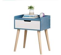 Household Locker Bedroom Assembly Single Pumping Bathroom Living Room Corridor 33X28X44cm Storage Box (Color : Maple) (Blue Wood)