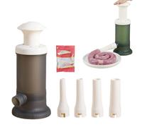 Household Manual Sausage Stuffer Machine,Vertical Sausage Stuffer,with 4 Nozzles & Stainless Steel Build, Homemade Sausage Tools, For Indoor and Outdoor Use (Gray)