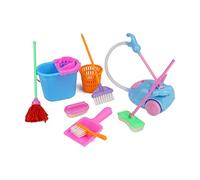 Household Pretend Play Toy Kit Mini Vacuum Cleaner Cleaning Mop Broom Tools Accessories Toys Ware Toys for Girls Kids 9Pcs