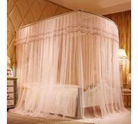 Household textile mosquito net, fishing rod telescopic rail mosquito net, double thickness three stainless steel tubes, 1.5m pattern net, 1.8m square top mosquito net,-Jade_Bold 25mm 1.2 * 2.0m