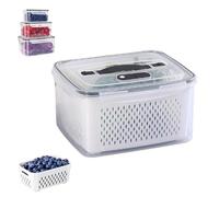 Household Transparent Plastic Food Storage Box-Including Drain Basket, Food Storage Box, Portable Breathable Multifunctional Basin, Suitable for Holding Various Fruits and Vegetable (6200ML)