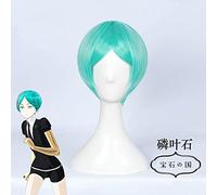 Houseki No Kuni Land Of The Lustrous Phosphophyllite Cosplay Perruque Cheveux Courts 2 Versions Cheveux Synthétiques Cosplay Perruque + Bonnet de Perruque B