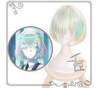 Houseki no Kuni terre du diamant brillant Cosplay perruque couleur mélangée courte fête d'halloween cheveux synthétiques + casquette de perruque gratuite