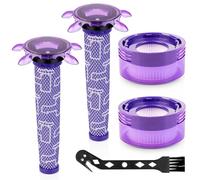 HOUSEMAX Kit de rechange V8 pour Dyson V8 Absolute Animal, SV10, SV11, SV25, SV37 - 2 filtres HEPA post-moteur 2 filtres Star pré-moteur et 1 brosse de nettoyage - Pièce n° 965661