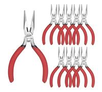 HOUSERAN Mini Pince à Bec long,127mm, 10 Paquets,Pince à Bec,Ensemble de Pinces à Bijoux, Pince Plate à Bout Rond, Pince électronique à Bec Effilé, Petite Pince à Bec pour la Fabrication de Bijoux