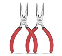 HOUSERAN Mini Pince à Bec long,127mm, 2 Paquets,Pince à Bec,Ensemble de Pinces à Bijoux, Pince Plate à Bout Rond, Pince électronique à Bec Effilé, Petite Pince à Bec pour la Fabrication de Bijoux
