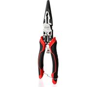 HOUSERAN pince à bec aiguille long dénuder et sertir, 21,6 cm, à ressort avec verrouillage de sécurité, bec aiguille 5 en 1