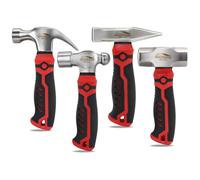 HOUSERAN Set de marteaux, Mini marteau, avec Marteau à Boule de 376,8g, Marteau à Griffes de 341g, Massette de 565,6g, Marteau de Serrurier de 388g